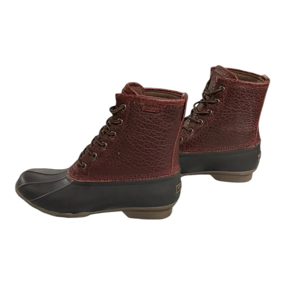 SPERRY Saltwater Duck Rain Boot Dark Amaretto Size